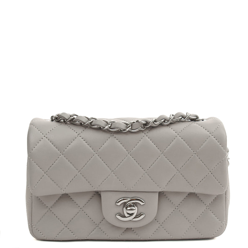 Picture of Chanel Cross Body Classic - Mini (Rectangular) in Grey, Calfskin Leather