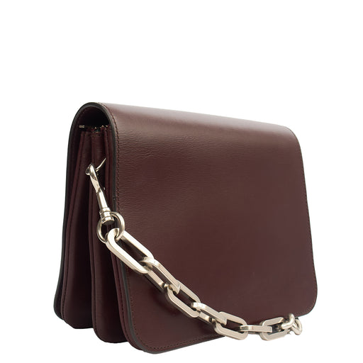 Picture of Mulberry Cross Body Clifton in Oxblood, Calfskin Leather