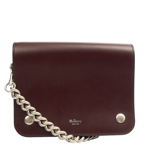 Picture of Mulberry Cross Body Clifton in Oxblood, Calfskin Leather
