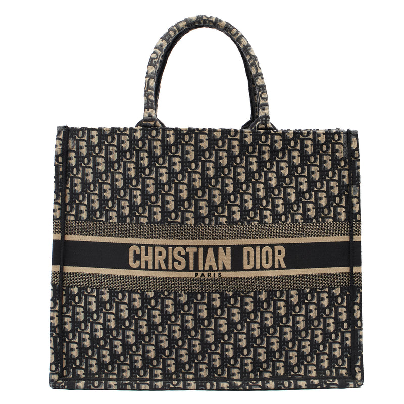 Picture of Christian Dior Tote Book Tote in Blue, Dior Oblique Embroidery