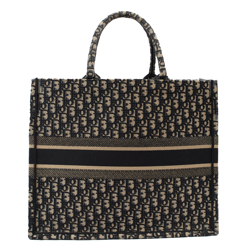 Picture of Christian Dior Tote Book Tote in Blue, Dior Oblique Embroidery