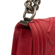 Picture of Chanel Shoulder Bag Boy - Medium in Red, Calfskin Leather