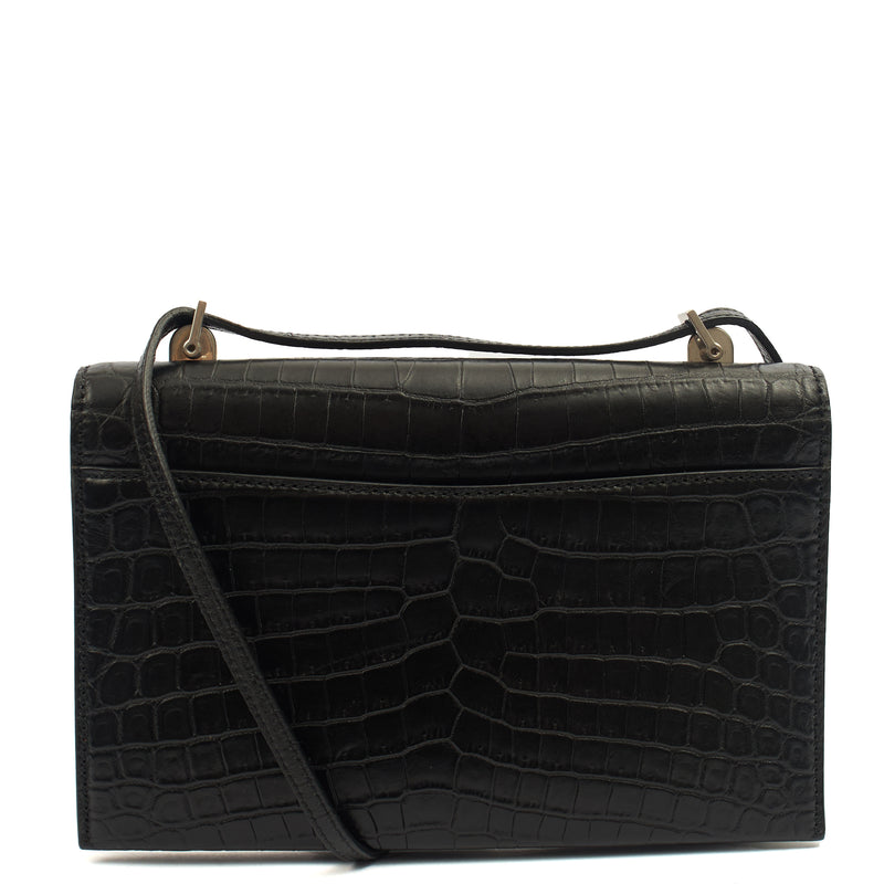 Picture of Saint Laurent Cross Body Crossbody in Black, Exotic Effect Leather