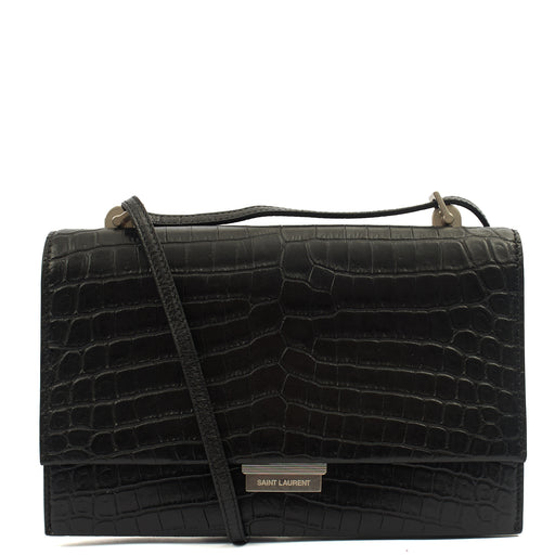 Picture of Saint Laurent Cross Body Crossbody in Black, Exotic Effect Leather