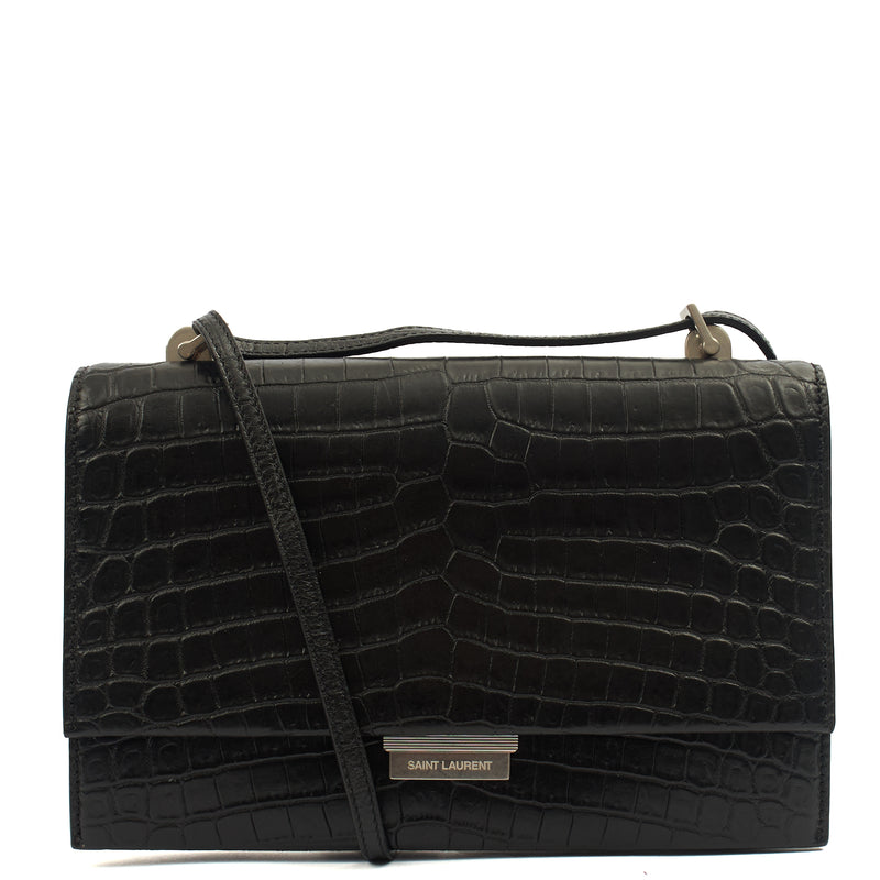 Picture of Saint Laurent Cross Body Crossbody in Black, Exotic Effect Leather