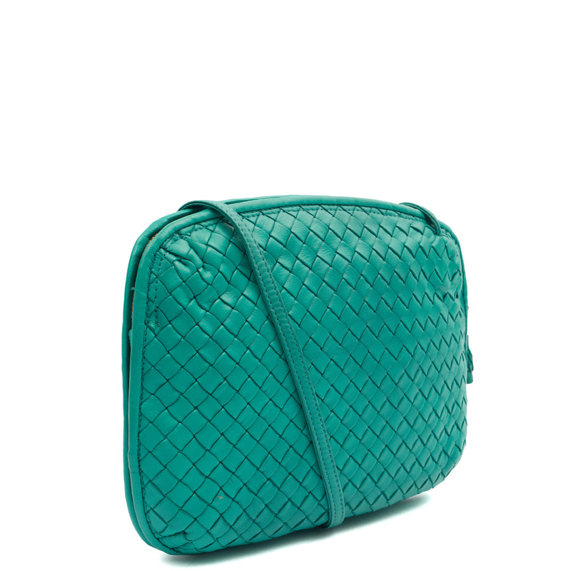 Bottega Veneta Cross Body Intrecciato Crossbody in Blue, Intrecciato Nappa