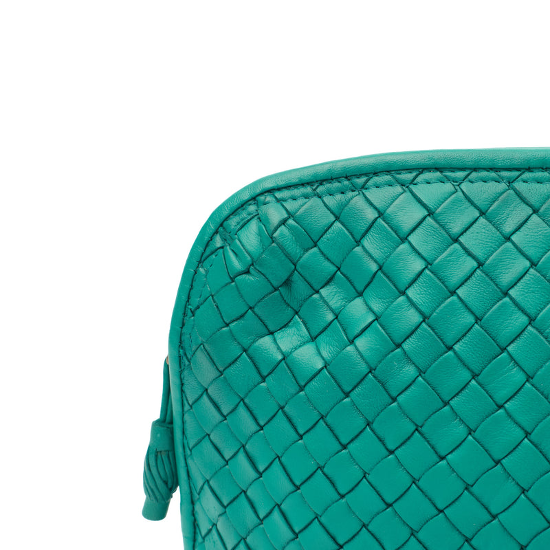 Bottega Veneta Cross Body Intrecciato Crossbody in Blue, Intrecciato Nappa