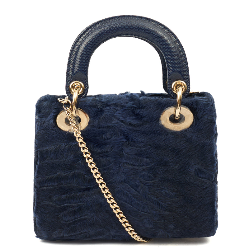 Lady Dior - Medium in Blue Astrakhan