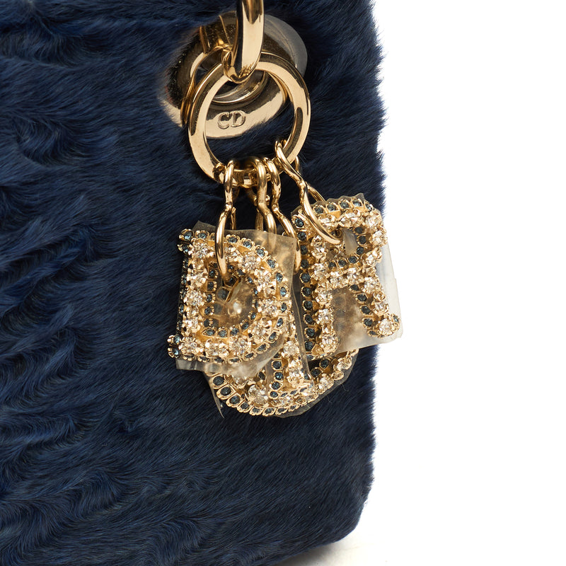 Lady Dior - Medium in Blue Astrakhan