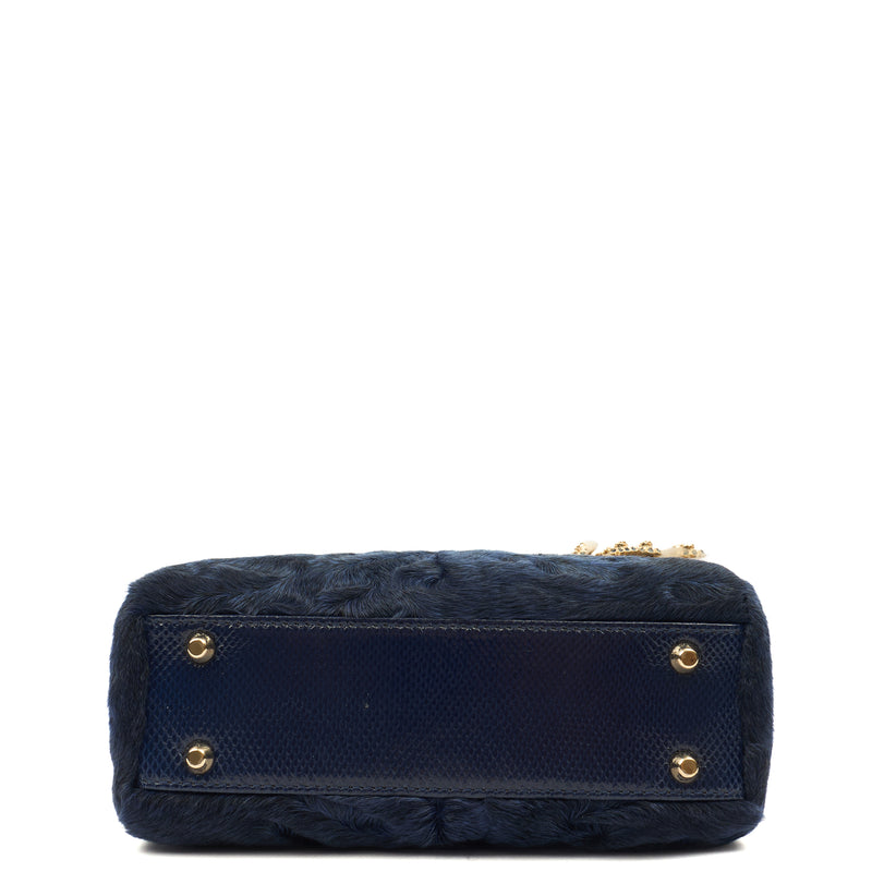 Lady Dior - Medium in Blue Astrakhan