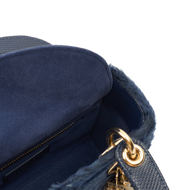 Lady Dior - Medium in Blue Astrakhan