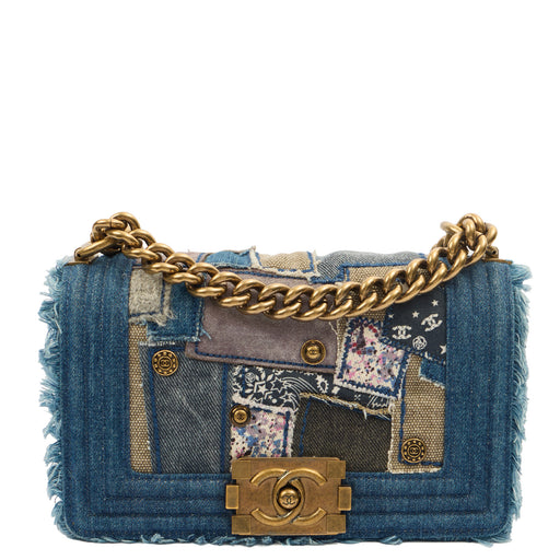 Picture of Chanel Shoulder Bag Boy - Mini in Metallic, Calfskin Leather