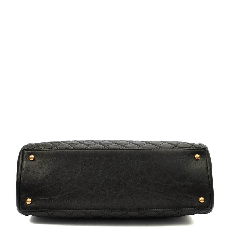 Picture of Chanel Tote Mademoiselle Bowling Bag - Large in Black, Calfskin Leather