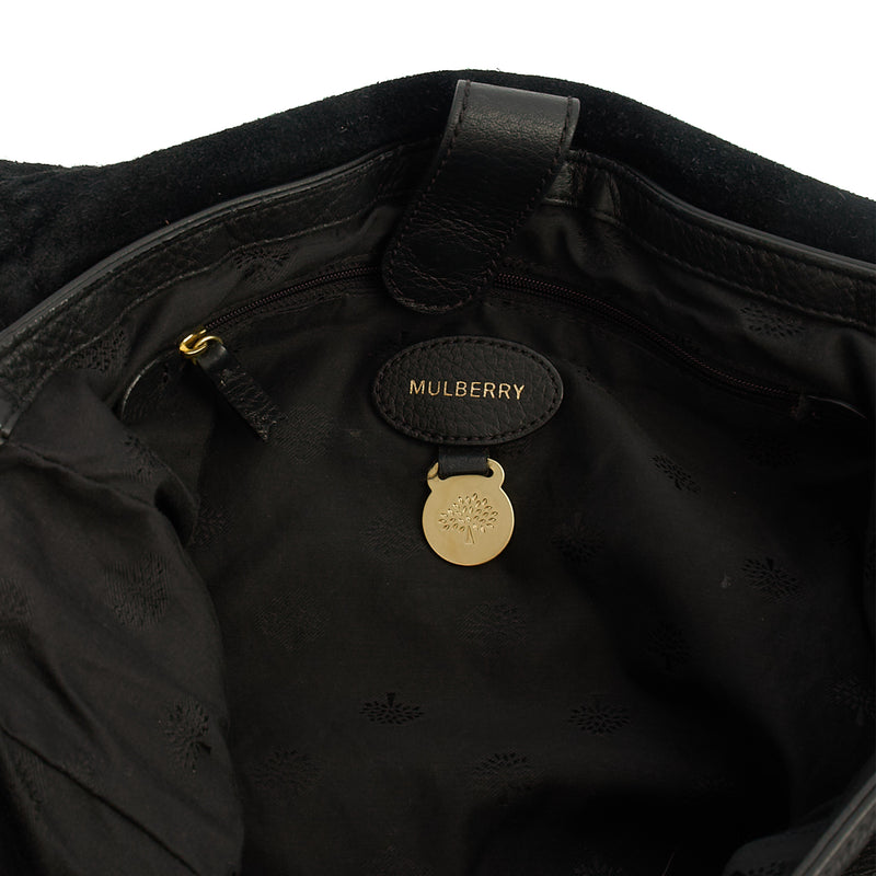 Picture of Mulberry Cross Body Effie Hobo in Black, Calfskin Leather