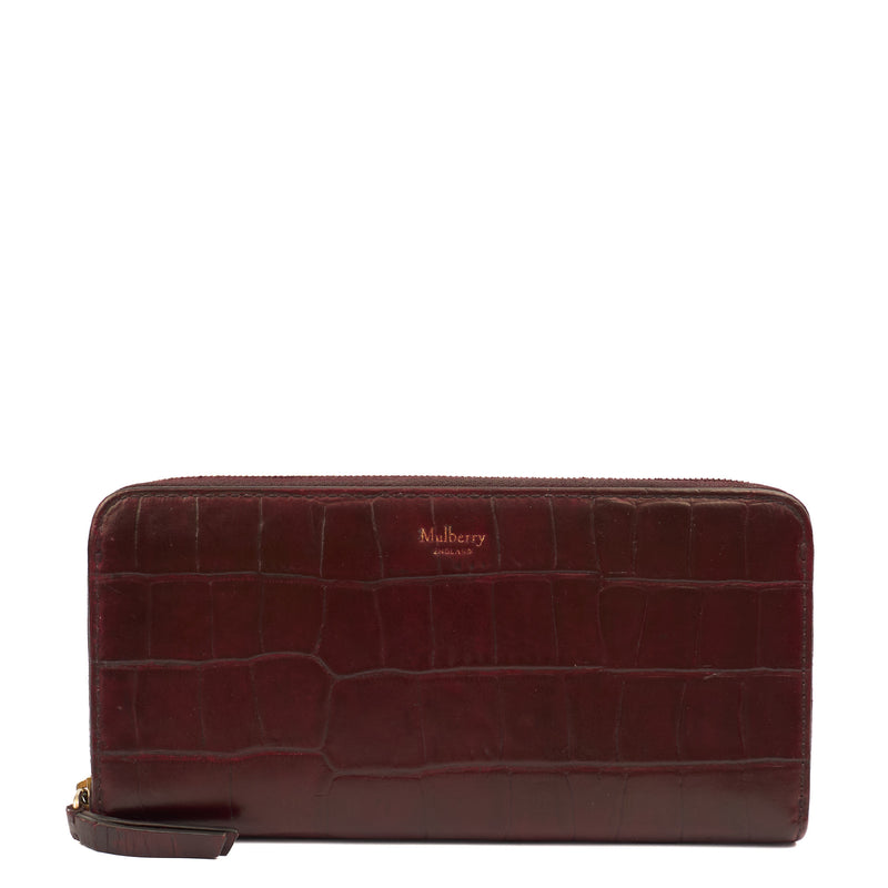 Mulberry Continental Wallet in Oxblood, Leather