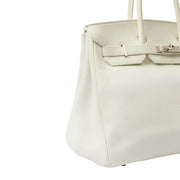 Picture of Hermes Top Handle Birkin 35 in White, Clemence Leather