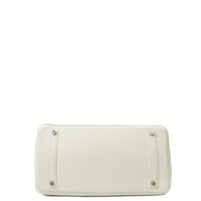 Picture of Hermes Top Handle Birkin 35 in White, Clemence Leather