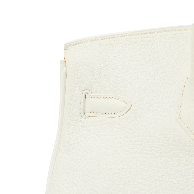 Picture of Hermes Top Handle Birkin 35 in White, Clemence Leather