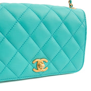 Picture of Chanel Cross Body Quilted Flap Bag Mini in Blue, Calfskin Leather