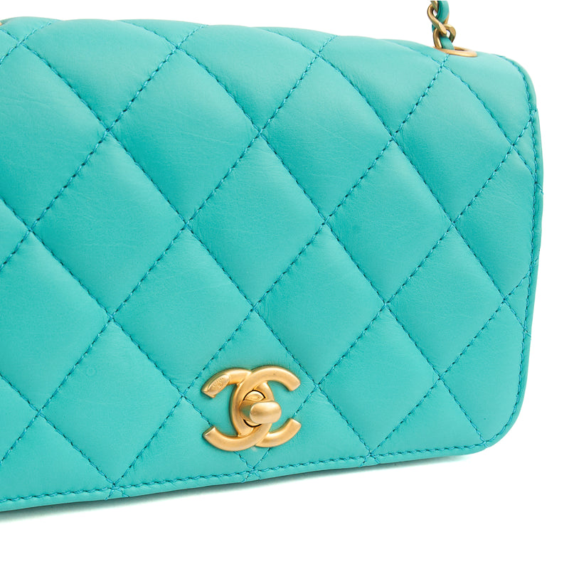 Picture of Chanel Cross Body Quilted Flap Bag Mini in Blue, Calfskin Leather