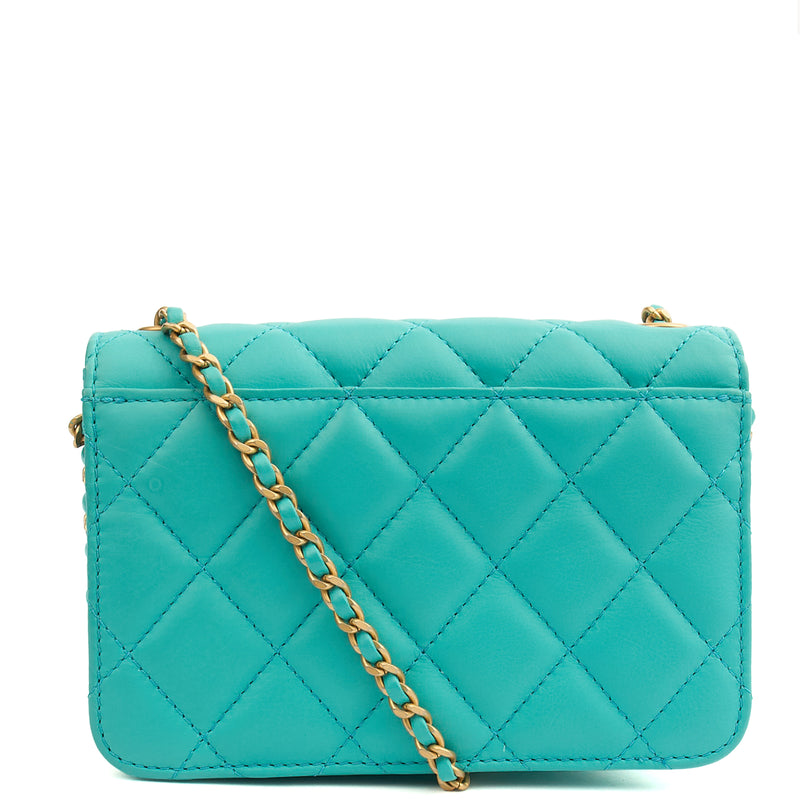 Picture of Chanel Cross Body Quilted Flap Bag Mini in Blue, Calfskin Leather