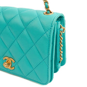 Picture of Chanel Cross Body Quilted Flap Bag Mini in Blue, Calfskin Leather