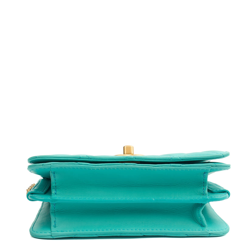 Picture of Chanel Cross Body Quilted Flap Bag Mini in Blue, Calfskin Leather