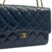 Picture of Chanel Cross Body Wallet on Chain in Blue, Patent Leather