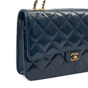 Picture of Chanel Cross Body Wallet on Chain in Blue, Patent Leather