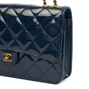 Picture of Chanel Cross Body Wallet on Chain in Blue, Patent Leather
