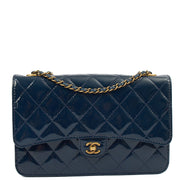 Picture of Chanel Cross Body Wallet on Chain in Blue, Patent Leather