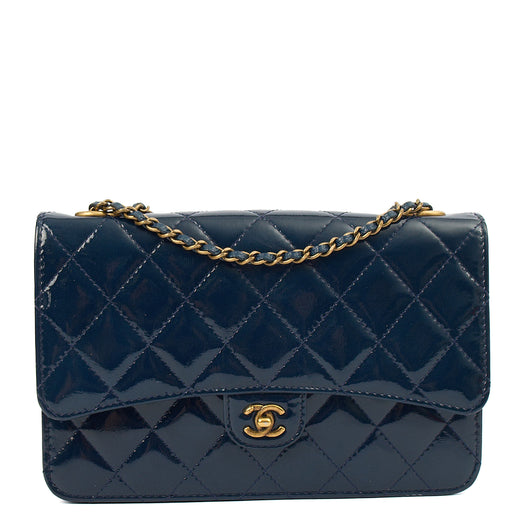 Picture of Chanel Cross Body Wallet on Chain in Blue, Patent Leather