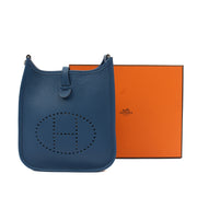 Picture of Hermes Cross Body Evelyne 16 in Bleu Jean, Clemence Leather
