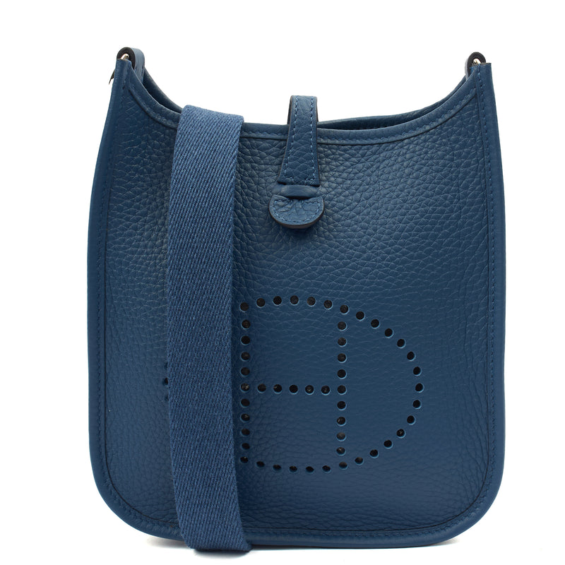 Picture of Hermes Cross Body Evelyne 16 in Bleu Jean, Clemence Leather