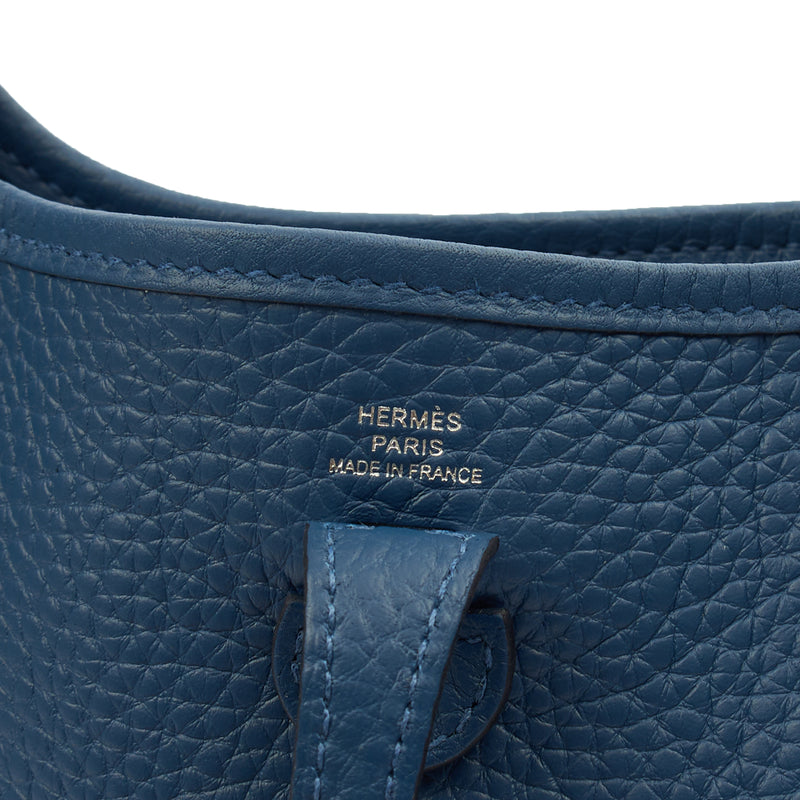 Picture of Hermes Cross Body Evelyne 16 in Bleu Jean, Clemence Leather