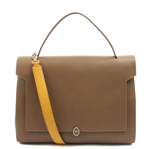 Picture of Anya Hindmarch Tote Bathurst Satchel in Brown, Leather