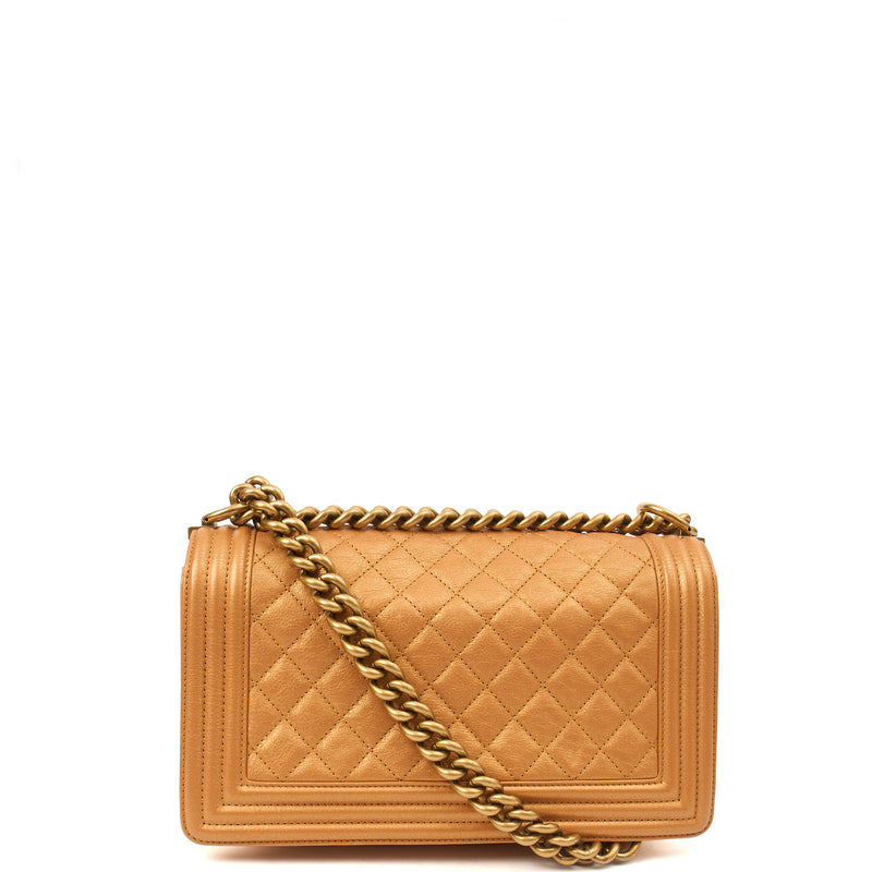 Picture of Chanel Shoulder Bag Boy - Medium in Metallic, Leather