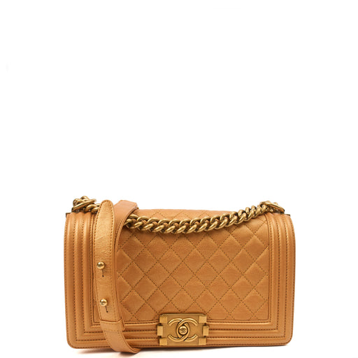 Picture of Chanel Shoulder Bag Boy - Medium in Metallic, Leather
