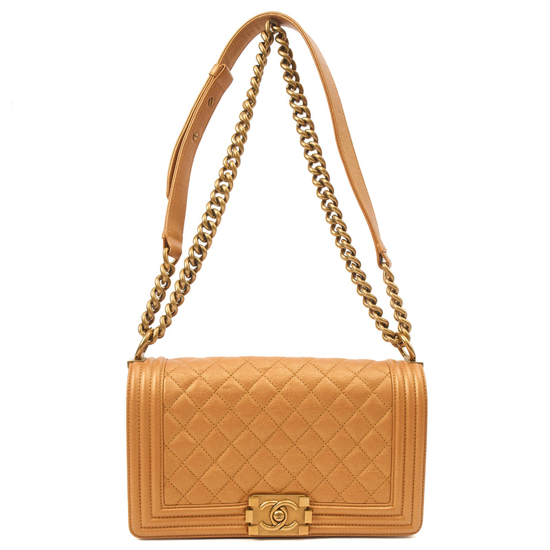 Picture of Chanel Shoulder Bag Boy - Medium in Metallic, Leather