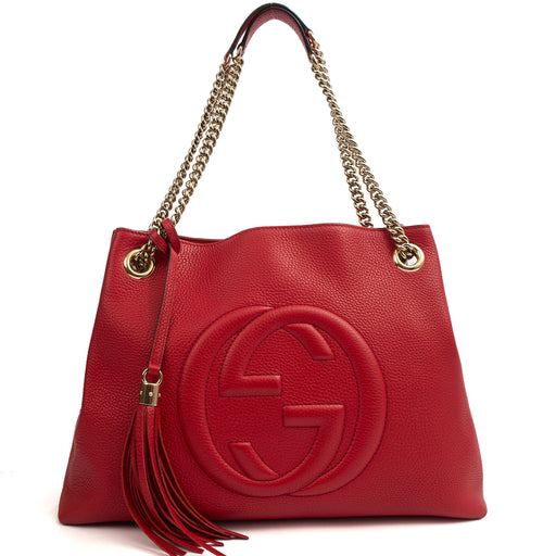 Picture of Gucci Tote Soho Hobo in Red, Leather