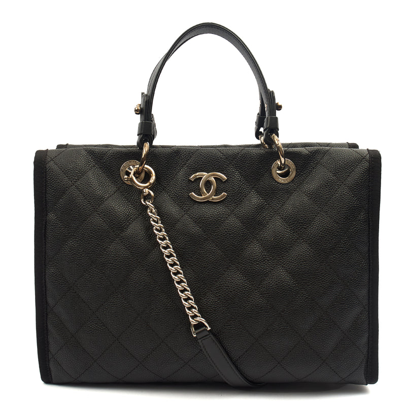 Picture of Chanel Tote Shopper Tote in Black, Caviar Leather