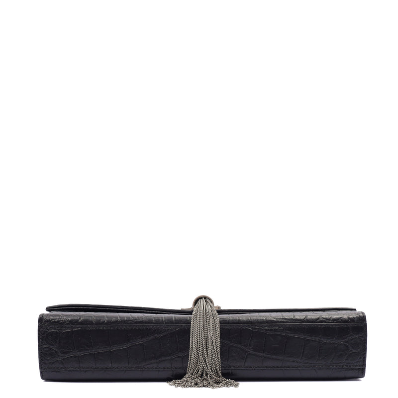 Picture of Saint Laurent Cross Body Kate Small Tassel in Black, Exotic Effect Leather