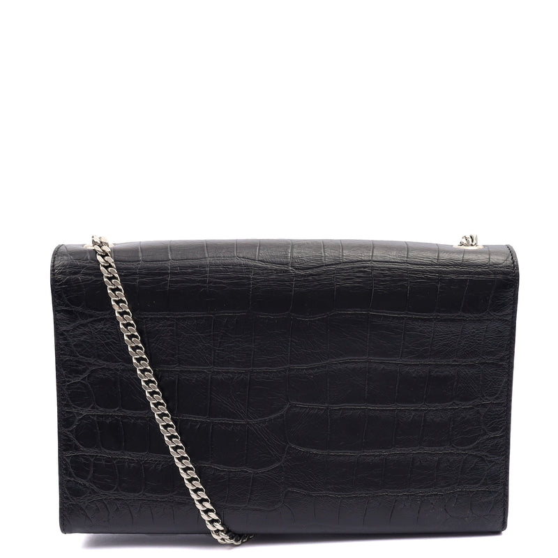 Picture of Saint Laurent Cross Body Kate Small Tassel in Black, Exotic Effect Leather