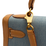 Picture of Hermes Top Handle Kelly 32 in Blue, Fabric