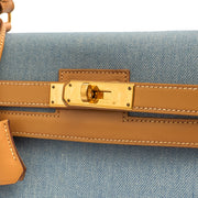 Picture of Hermes Top Handle Kelly 32 in Blue, Fabric
