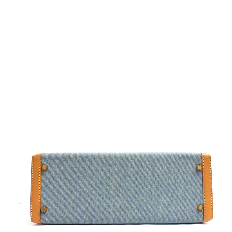 Picture of Hermes Top Handle Kelly 32 in Blue, Fabric