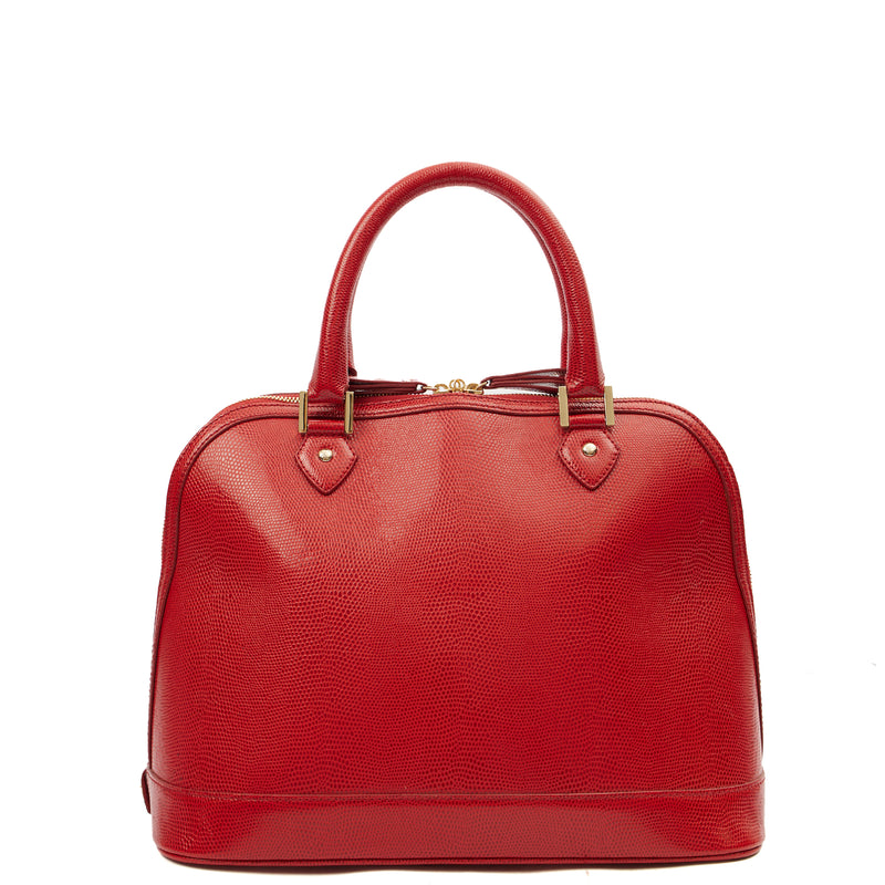 Picture of Aspinal of London Tote Hepburn Bag in Red, Leather