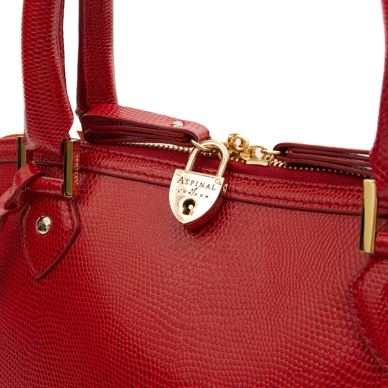Picture of Aspinal of London Tote Hepburn Bag in Red, Leather
