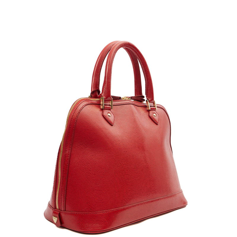 Picture of Aspinal of London Tote Hepburn Bag in Red, Leather