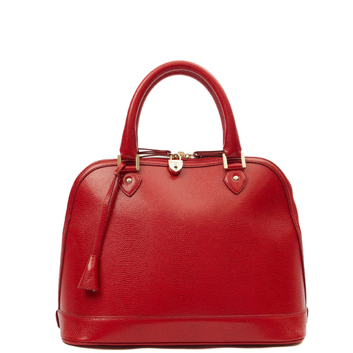 Picture of Aspinal of London Tote Hepburn Bag in Red, Leather